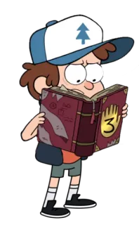 📕 Dipper Pines Gravity Falls カートゥーン, ディッパー, グラビティフォールズ, 日記, キャラクター, ミステリー telegram sticker