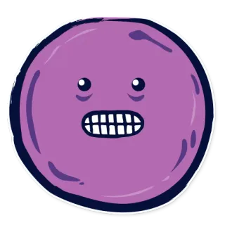 😁 cara, morado, dibujos animados, personaje, emoji, aterrador, pegatina telegram sticker