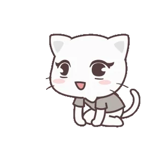 🙇‍♀ gato, lindo, animal, gatito, dibujo animado whatsapp sticker