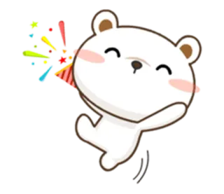 🎉 oso, celebración, fiesta, lindo, animal, dibujos animados telegram sticker