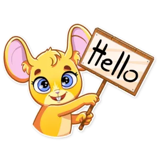 👋 Hello rato, animal, sinal, olá, saudação, fofo telegram sticker