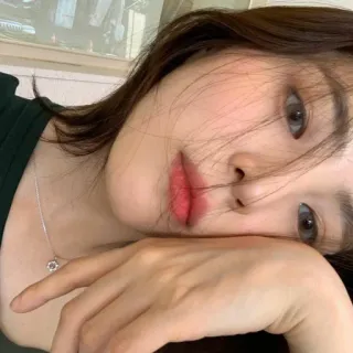 🤍 wanita, potret, kecantikan, asia, wajah telegram sticker