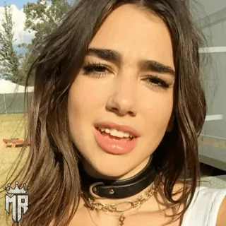 🍓 Dua Lipa singer, portrait, celebrity, Dua Lipa, woman, person telegram sticker