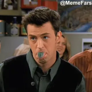 🤑 Chandler Bing Friends @MemeFars มีม, ตลก, แชนด์เลอร์ บิง, เฟรนส์, ตลก, โทรทัศน์ telegram sticker