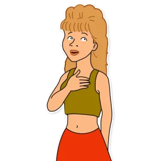 😅 Peggy Hill King of the Hill dibujos animados, mujer, Texas, animado whatsapp sticker