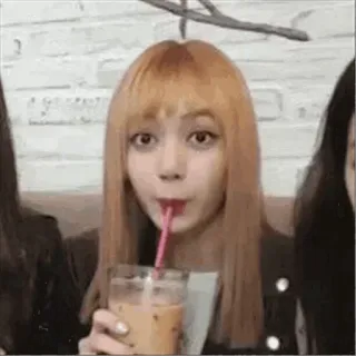 🥂 Lisa orang, gadis, kpop, asia, wanita, minum telegram sticker
