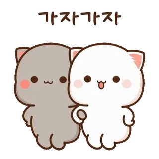💬 가자 가자 ลูกพีช, โกมะ, แมว, น่ารัก, สัตว์ telegram sticker
