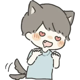😻 Аниме, Мультфильм, Любовь, Милый, Фурри, Волк, Каваий telegram sticker