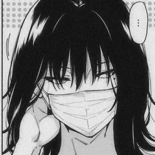 🖤 ... Anime, Manga, Gesichtsmaske, Ausdruck, besorgt telegram sticker