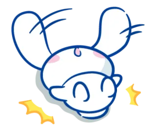 🐰 cute, cartoon, animal, white, happy telegram sticker