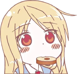 🍩 anime, cute, girl, food, eating telegram sticker