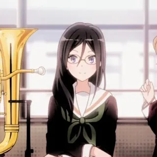 💗 anime, girl, music, school uniform, brass instrument whatsapp sticker