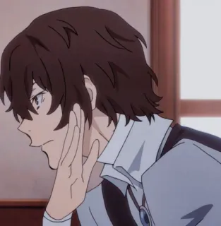 🥂 Osamu Dazai Bungo Stray Dogs Anime, Bungo Stray Dogs, Osamu Dazai, Dazai, Porträt, Braune Haare whatsapp sticker