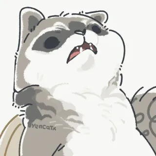 😪 raccoon, cute, animal, cartoon telegram sticker