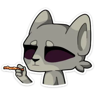 🚬 animal, chat, fumer, dessin animé, autocollant telegram sticker