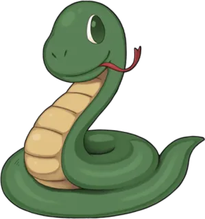 🐍 snake, cartoon, animal, reptile, green telegram sticker