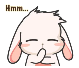 🤔 Hmm... thỏ, suy nghĩ, dễ thương, hừm, ờ telegram sticker