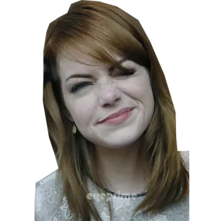 😋 Emma Stone 여배우, 유명인, 윙크, 초상화, 여자 telegram sticker