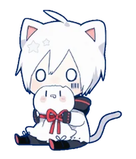 😱 Anime, Mèo, Chibi, Kawaii, Dễ thương, Búp bê whatsapp sticker