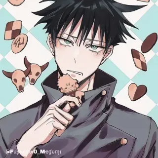 💠 Megumi Fushiguro Jujutsu Kaisen @Fushiguro0_Megumi anime, manga, fushiguro, jujutsu kaisen, cute telegram sticker