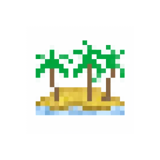 🏝 Pixel art, Playa, Isla, Palmeras, Verano whatsapp sticker