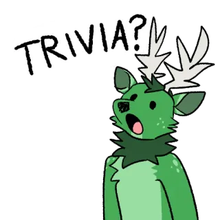 ❓ TRIVIA? олень, викторина, вопрос, животное, мультфильм telegram sticker
