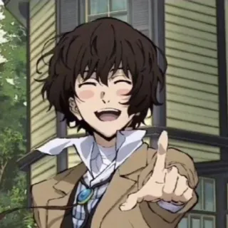 ⛓ Osamu Dazai Bungou Stray Dogs Anime, Bungou Stray Dogs, Osamu Dazai, Personnage, Sourire whatsapp sticker