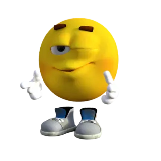 👉 Emoji, Emoticono, Sonrisa socarrona, Dibujo animado, Amarillo, Cara whatsapp sticker