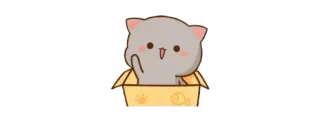 🫖 gatto, gattino, carino, animali, scatola, cartone animato telegram sticker