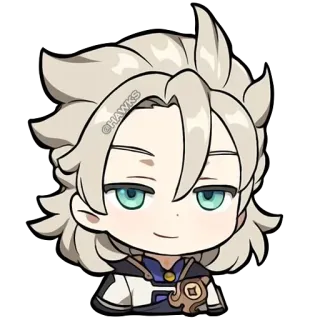 😏 Albedo Genshin Impact @HAWKS anime, manga, cartoon, genshin impact, albedo, character, sticker telegram sticker
