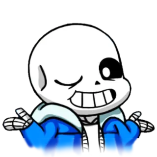 😉 Sans Undertale skeleton, video game, undertale, chibi telegram sticker