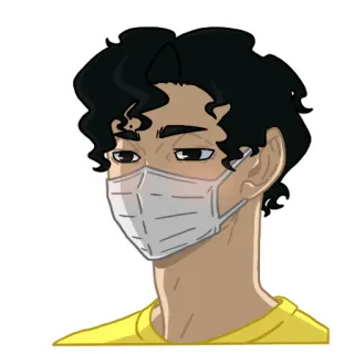 😷 mask, face, man, portrait, health, protection telegram sticker
