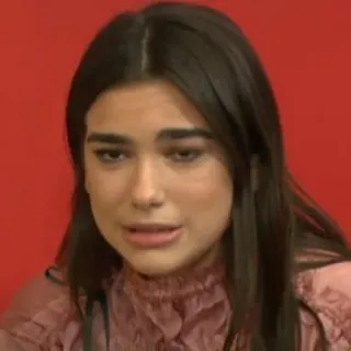 😣 Dua Lipa певица, женщина, брюнетка, знаменитость, портрет telegram sticker