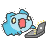 🖥 kartun, mengetik, komputer, semangat, emoji telegram sticker