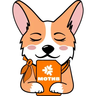 😔 МОТИВ corgi, cane, biglietto, motivo telegram sticker