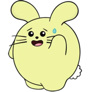 😅 coniglio, coniglietto, cartone animato, carino, animale, kawaii whatsapp sticker