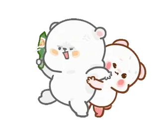 ⭐ urso, fofo, desenho animado, álcool, amigos, divertido whatsapp sticker