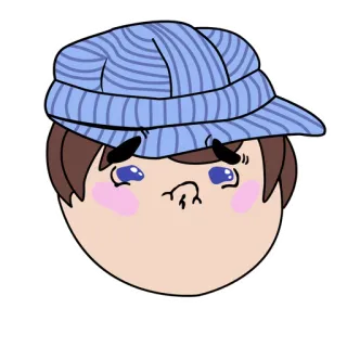 😥 Dessin animé, Visage, Triste, Pleur, Mignon, Autocollant, Personnage telegram sticker