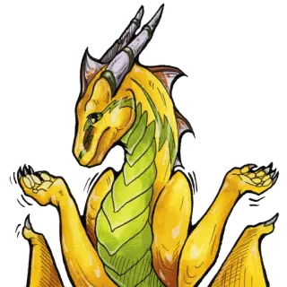 😒 dragon, fantasy, animal, creature, cartoon telegram sticker