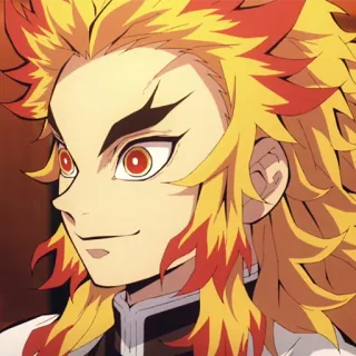🔥 Kyojuro Rengoku Demon Slayer Anime, Demon Slayer, Kyojuro Rengoku, Pilier de la Flamme, Personnage telegram sticker