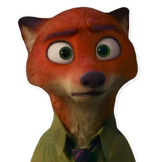 😐 Nick Wilde Zootopia Nick Wilde, Zootopia, zorro, Disney, personaje animado telegram sticker