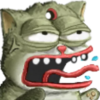 😤 gato, meme, animal, gracioso, pegatina, dibujo animado telegram sticker