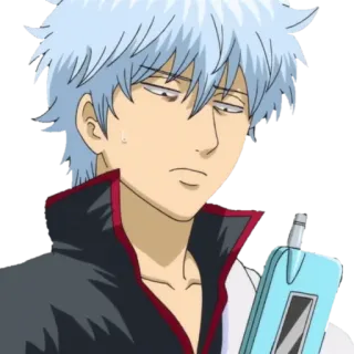 📱 Gintoki Sakata Gintama Anime, Gintama, Sakata Gintoki, Postać, Śmieszne whatsapp sticker
