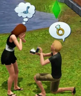🤡 The Sims Spiel, Interaktion, Heiratsantrag, Sims, Romantik telegram sticker