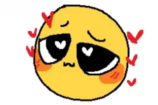🥺 Emoji, Giallo, Carino, Amore, Arrossire, Cuori telegram sticker