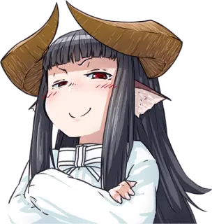 😏 anime, horns, demon, smug, tie, collar telegram sticker