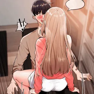 🌒 couple, sitting, manga, romance, love, illustration telegram sticker
