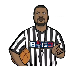 😐 Ice Cube BIG3 basket, arbitro, allenatore, sport, cartone animato, rapper telegram sticker