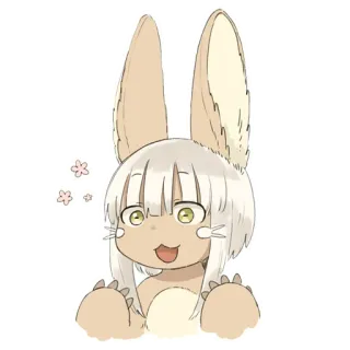 😊 Nanachi Made in Abyss Anime, Mangá, Nanachi, Made in Abyss, fofo, coelho, coelhinho telegram sticker