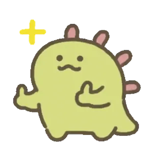 💚 Мультфильм, Монстр, Милый, Средний палец, Оскорбительный, Жест telegram sticker